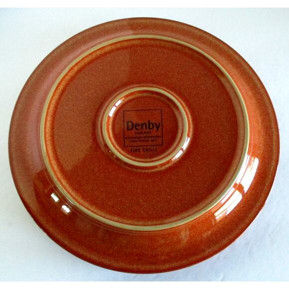 Denby Fire Chili 8.75" Lunch Salad Plates England Set Of 5 - Picture 5 of 6